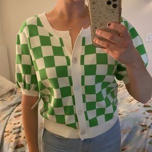 NWT Anthropologie checker print sweater